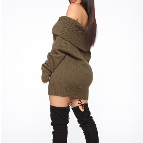 ✨NEW LIST✨Off the Shoulder Sweater Dress Stretchy - Picture 3 of 5